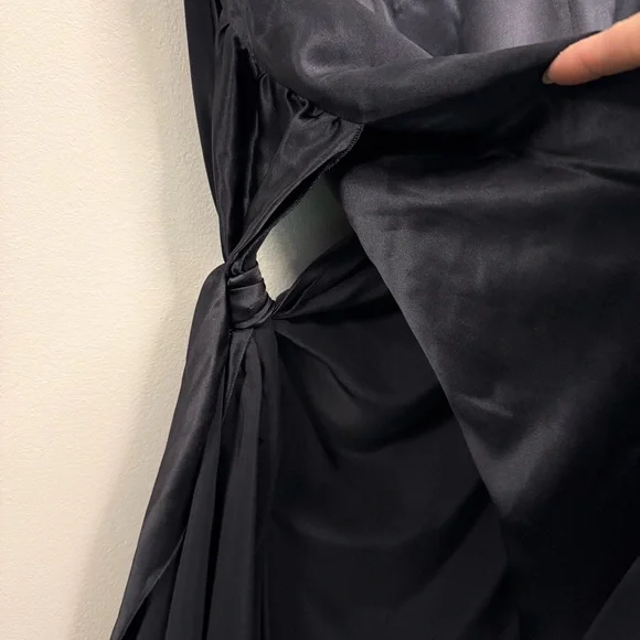 Vintage Luisa Spagnoli 100% Silk Asymmetrical Draped Skirt Rhinestone Heart 42 - Picture 6 of 12